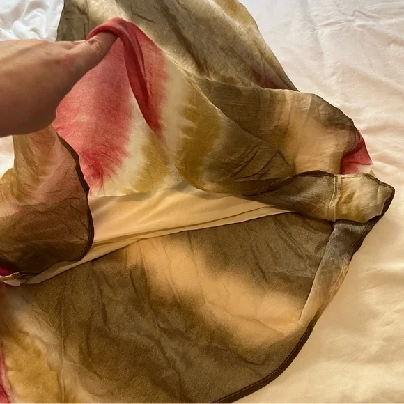 NWT Zara Tie Dye Cowl Neck Maxi Slip Dress Jewel Bead Detailing Medium Green - Picture 8 of 12